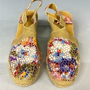 Toni pons size 8 like new condition floral espadrille wedge